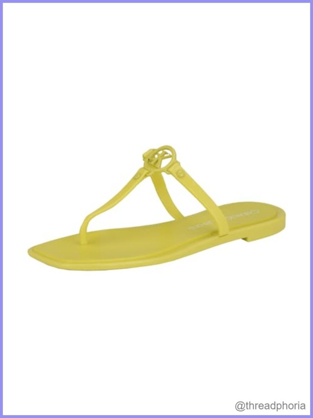 Calvin Klein Edhen Faux Leather Slip-On Flat Sandal
